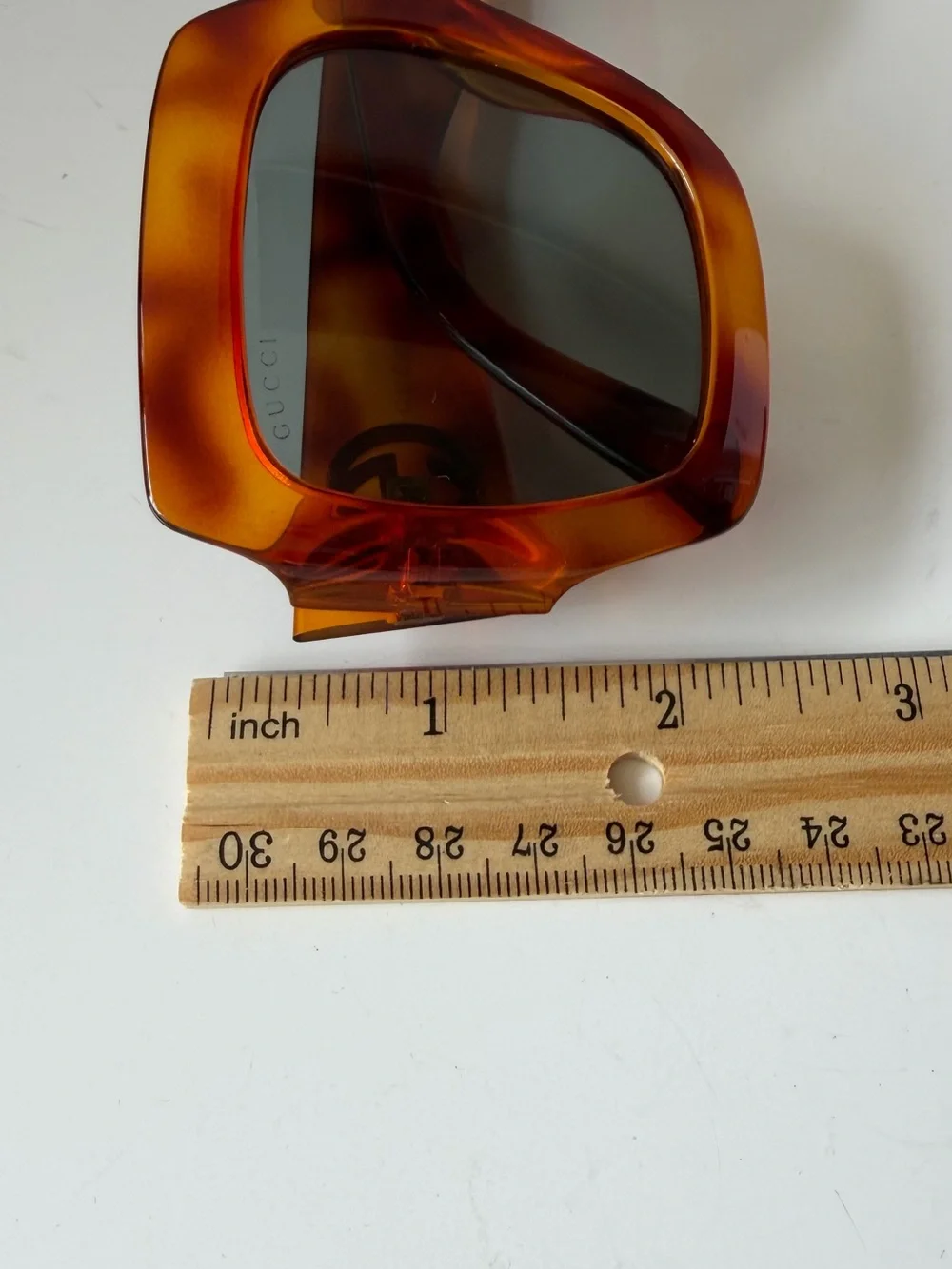 Gucci Tortoiseshell Square Sunglasses with Gold GG Accent‎